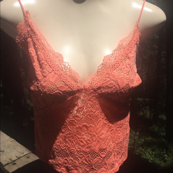 Love Tree peachy  scalloped lace long line braette / camisole - Picture 4 of 7